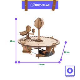 Ahşap Çarklı Güneş-Dünya-Ay-Uydu Modeli Hareketli (Motorlu)| Kendin Yap Ahşap Oyuncak | STEM-A Eğitim Seti | Çarklı Yörünge Sistemi - steamoyuncaklari_stem_kendinyapahsapoyuncak_makerset_egiticioyuncak_gunesdunyaay_2