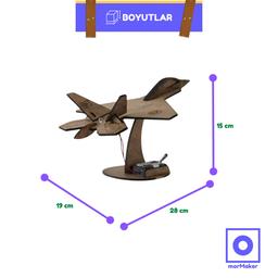 Ahşap LED' li Jet Maketi | Milli Savaş Uçağı | Kendin Yap Ahşap Oyuncak | STEM-A Eğitim Seti - steamoyuncaklari_stem_kendinyapahsapoyuncak_makerset_egiticioyuncak_ledYakma_mormaker_millimuharipucak_2