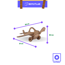 Ahşap Tayyare Maket | Kendin Yap Ahşap Oyuncak | STEM-A Eğitim Seti - steamoyuncaklari_stem_kendinyapahsapoyuncak_makerset_egiticioyuncak_mormaker__Tayyare2