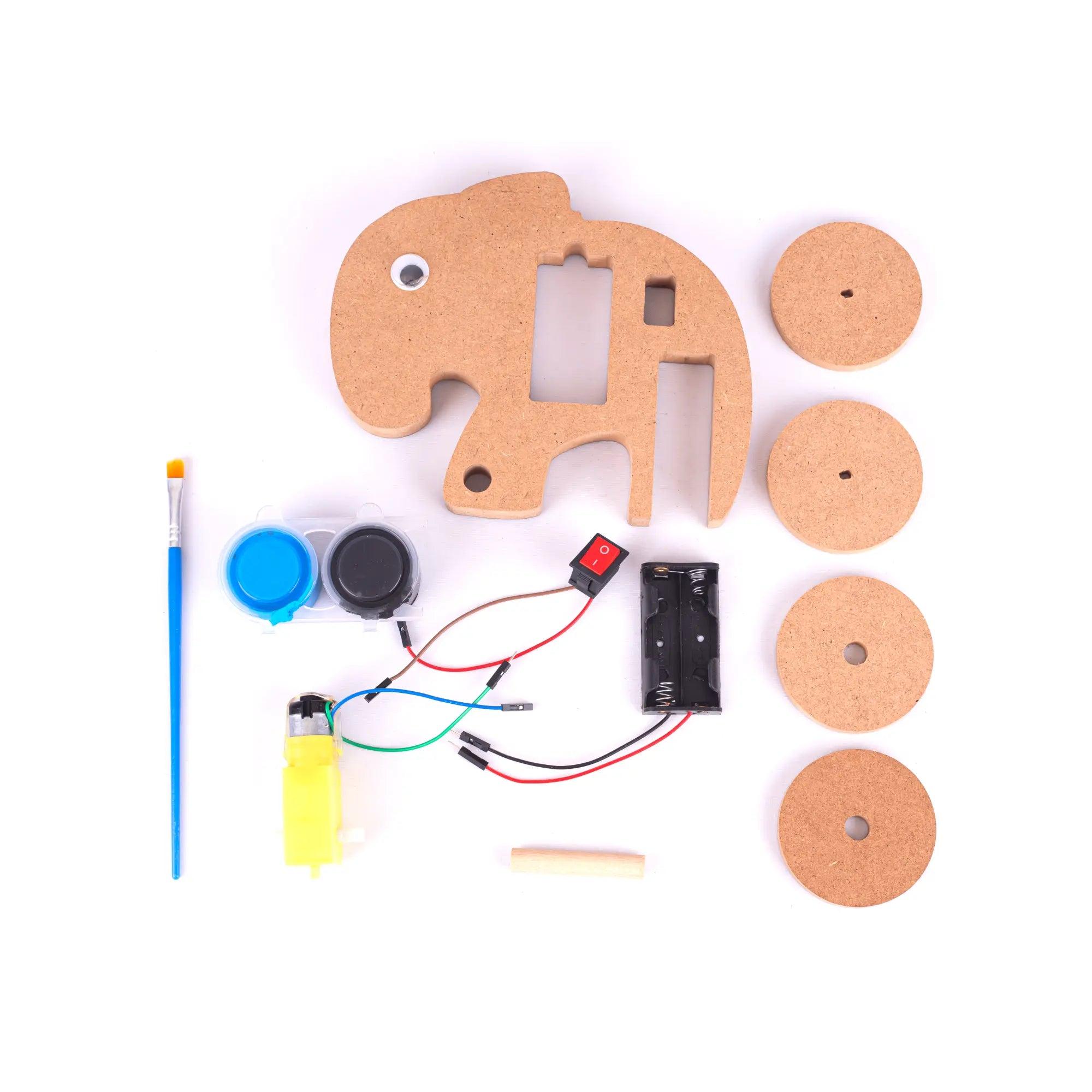 Fil Robot filBot DC Motorlu Ahşap Oyuncak STEM-A Eğitim Seti - stem-a_oyuncaklari_stem_kendinyapahsapoyuncak_makerset_egiticioyuncak_hareketlirobot_ilkrobotum_filrobot_filbot_mormaker_fotograf_7